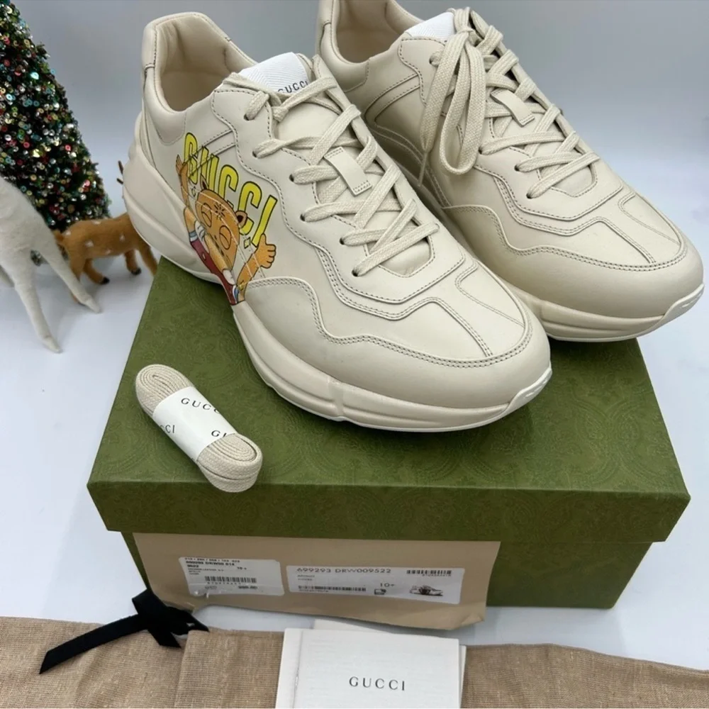 Men’s Gucci, Rython Cat logo Prince sneaker size 10.5 made in Italy